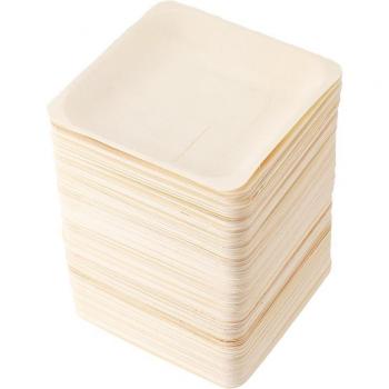 Hochzeitsspezial: 150 Stück Holz-Platten (Einweg), 140 × 140 mm