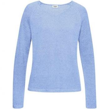Buffalo Melange Pullover für Damen – V‑Ausschnitt, elastischer Strick
