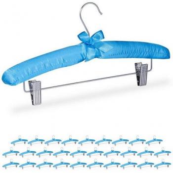 Pinces Déplaçables Cintres Bleu – Pack de 30, Rembourrés, 38 cm