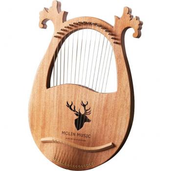 Portable Deer-Shaped Lyre Harp 6 String Musical Instrument