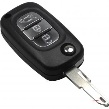 Jingyuqin 2/3 Button Flip Remote Key Case for Renault Fluence, Clio, Megane, Kangoo, Modus, Lada VA2/HU83/Ne72 Blade