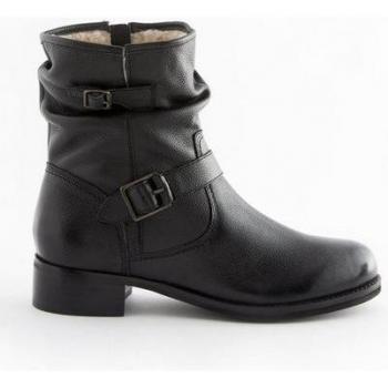 Nightfall Chic Faux Fur Leather Slouch Ankle Boots