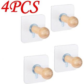 4Pcs Adhesive Hooks for Hat and Towel
