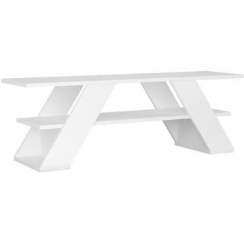 Mesa para TV 140 cm Color Blanco con Estante