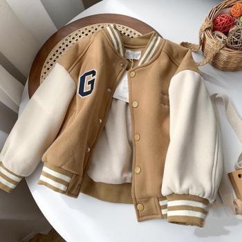 Baby Lettered Bomber Coat for Boys and Girls