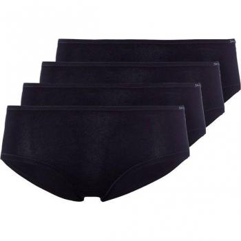 Skiny Damen Slip 4er Pack Schwarz – bequem sitzend, 96% Baumwolle