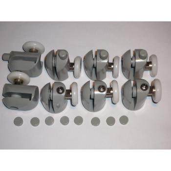 Juego de 8 Ruedas para Ducha 4 Superiores y 4 Inferiores con Tapas de 23mm