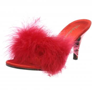 Fabulicious Damen AMOUR-03 Sandalen, Rot Satin-Fur