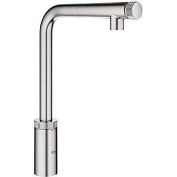 Miscelatore da lavello Minta SmartControl con erogatore estraibile, Supersteel