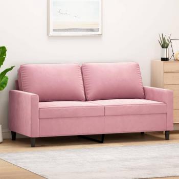 Divano in velluto rosa 2 posti 140 cm