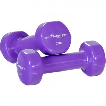 MOVIT® Pair of 2 kg Dumbbells, Violet
