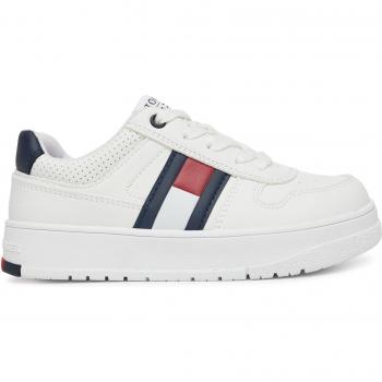 T3X9‑33859‑1355 – Tommy Hilfiger Flag‑Velcro‑Schnürungssneakers (Weiß, M)