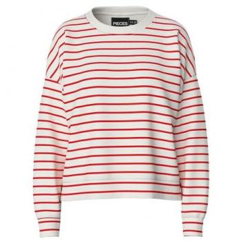 Sudadera Pieces Chilli Rojo y Blanco