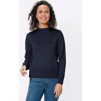 Figurumspringender Stehkragenpullover in Marine – CASUAL LOOKS