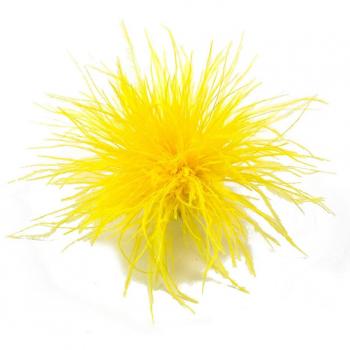 Bijoux femme : broche plume jaune avec clip