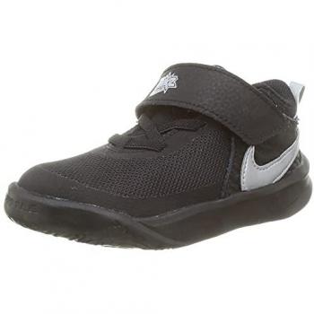 Scarpe da Ginnastica Nike Team Hustle D 10 per Bambini, Nero/Argento Metallico/Volt/Bianco, Taglia 25 EU