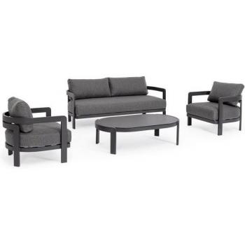 Gepolstertes Garten-Set Presly 4er-Set in Anthrazit