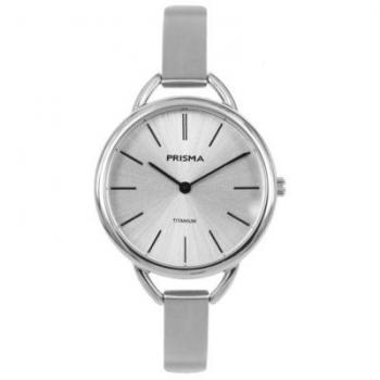 Dameshorloge Prisma P.1478 met CZ Steentjes en Titanium Zilver