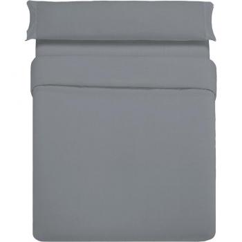 Funda nórdica de percal 200 hilos ceniza