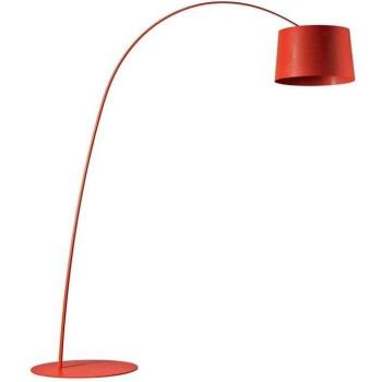 Lampadaire Arc LED 215 cm Foscarini TWIGGY, couleur rouge et blanc