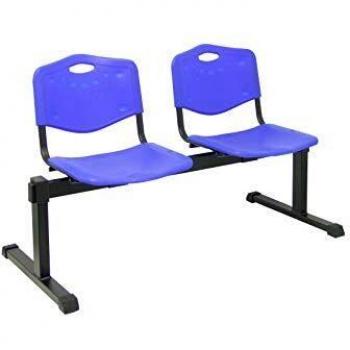 B2PIAZ Bancada Cenizate 2 plazas con asiento en plástico inyectado azul