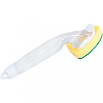 Cepillo de limpieza con mango líquido y almohadilla estropajo