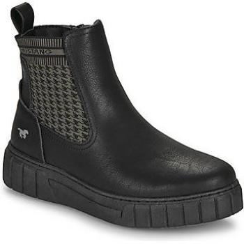 Mustang Shoes Damen Stiefel Plateaustiefel – Casual, schwarz