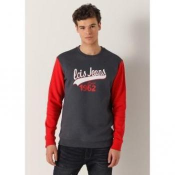 Felpa Grigia con Maniche Contrastanti Lois Jeans S