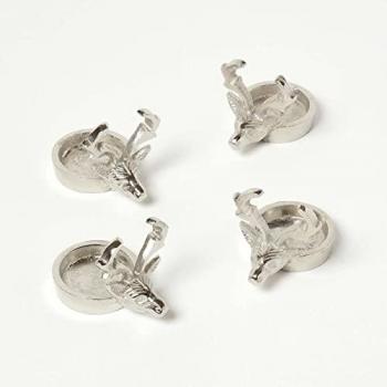 Silver Stag Christmas Tea Light Holders