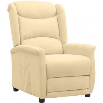 Poltrona Estilo Reclinável Tecido Creme vidaXL