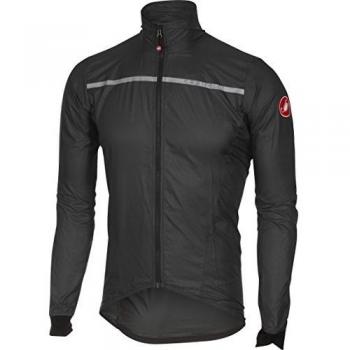 Castelli Superlagerra Giacca di Ciclismo Uomo Impermeabile, Primaverile/Invernale, Antracite/Giallo Fluo, L