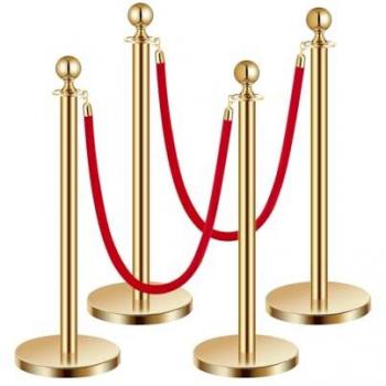 Barriera Folla Set 4 Paletti in Acciaio Inox Dorato