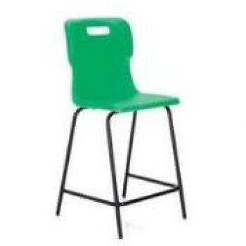 Titan High Classroom Stool with Backrest Size 3 445mm Seat Height Green