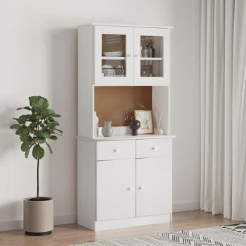Buffet Blanc Alta 77x35x165 cm en Bois Massif