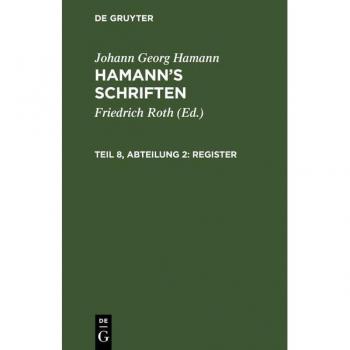 Hamann’s Schriften: HS-B, Teil 8, Abt. 2