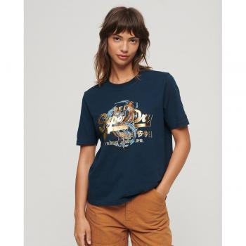 Camiseta Superdry vintage para mujer con logo japonés