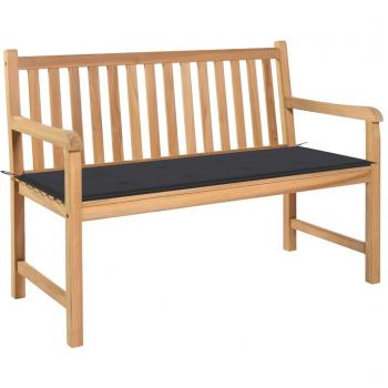 VidaXL Gartenbank 120 cm Teak mit anthrazitfarbener Auflage