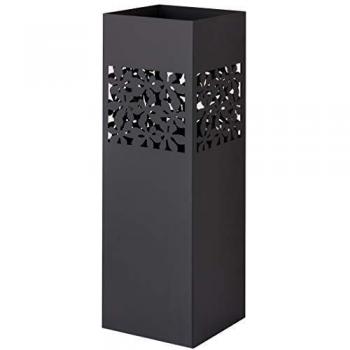 Baroni Portaombrelli Quadrato Metallo Nero Intaglio Rettangolare 15,5x15,5x49cm