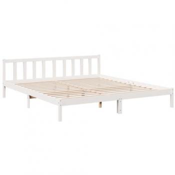 Cama blanca extralarga sin colchón de pino 200x210cm