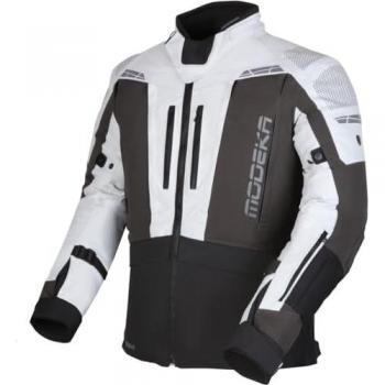 Veste textile de moto imperméable Modeka Hydron Noir Gris taille M