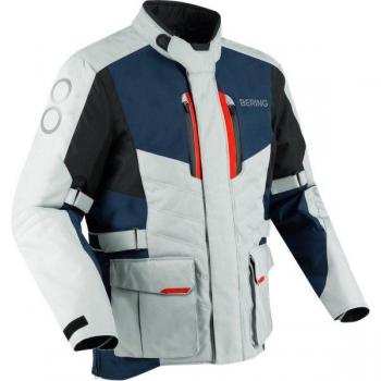Bering Siberia Chaqueta de Moto Gris-Azul-Rojo