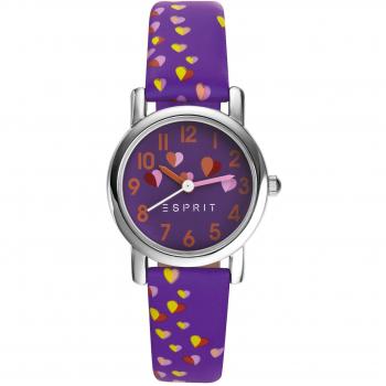 Purple Leather Pocket Clock – Female Analogue Watch (ES906524004)