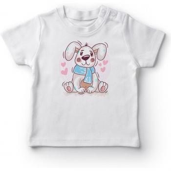 Baby T-Shirt für Mädchen mit Hund und Schal