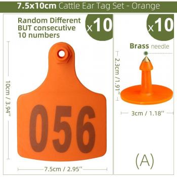7.5x10CM Cattle Ear Tags for Livestock Identification