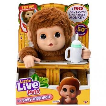 Figurine Interactive Mon Bébé Singe Little Live Pets avec Accessoires et Sons