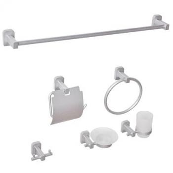Bicchiere e Portasapone 6‑Set Argento