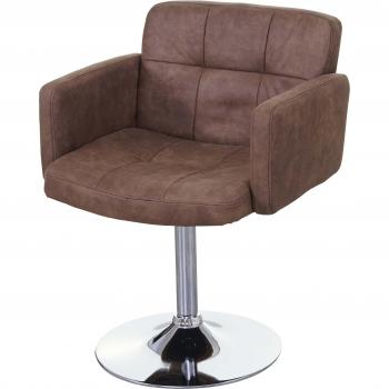Chaise de Salle à Manger en Faux Suède Chromé Vintage