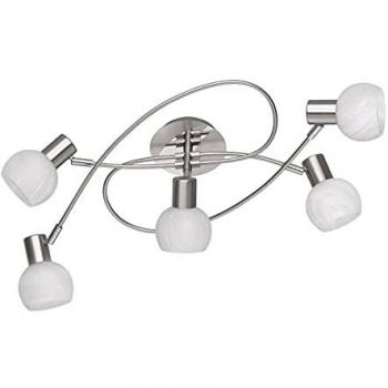 Plafón de Techo Girandola 5 Luces LED Antibes Níquel Mate