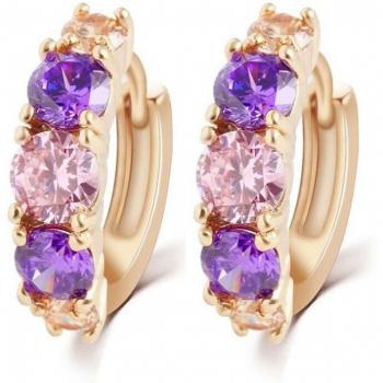 Pendentif Zircon Cerceau Violet pour Femmes