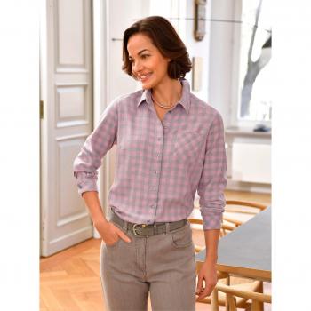Hemdbluse „Rosa Hortensie“ Damen 54 – gemustert, casual‑look